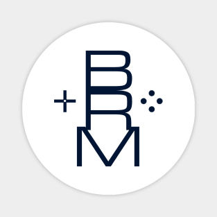 Boss Rush Media Letter Logo Vertical Blue Magnet